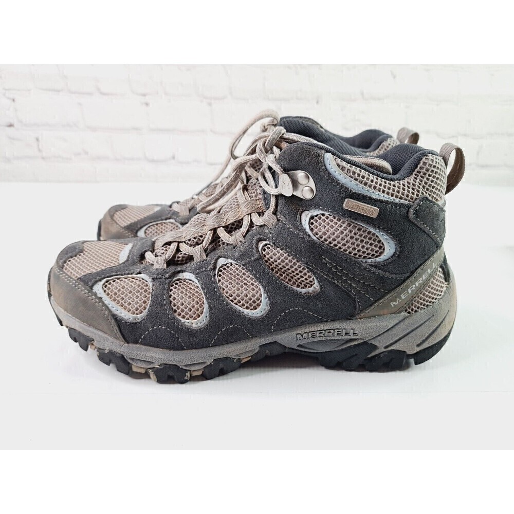 MERRELL Shoes Women's 9 Castle Rock Wild Dove High Hiking Sneakers Gray Leather - Picture 3 of 7